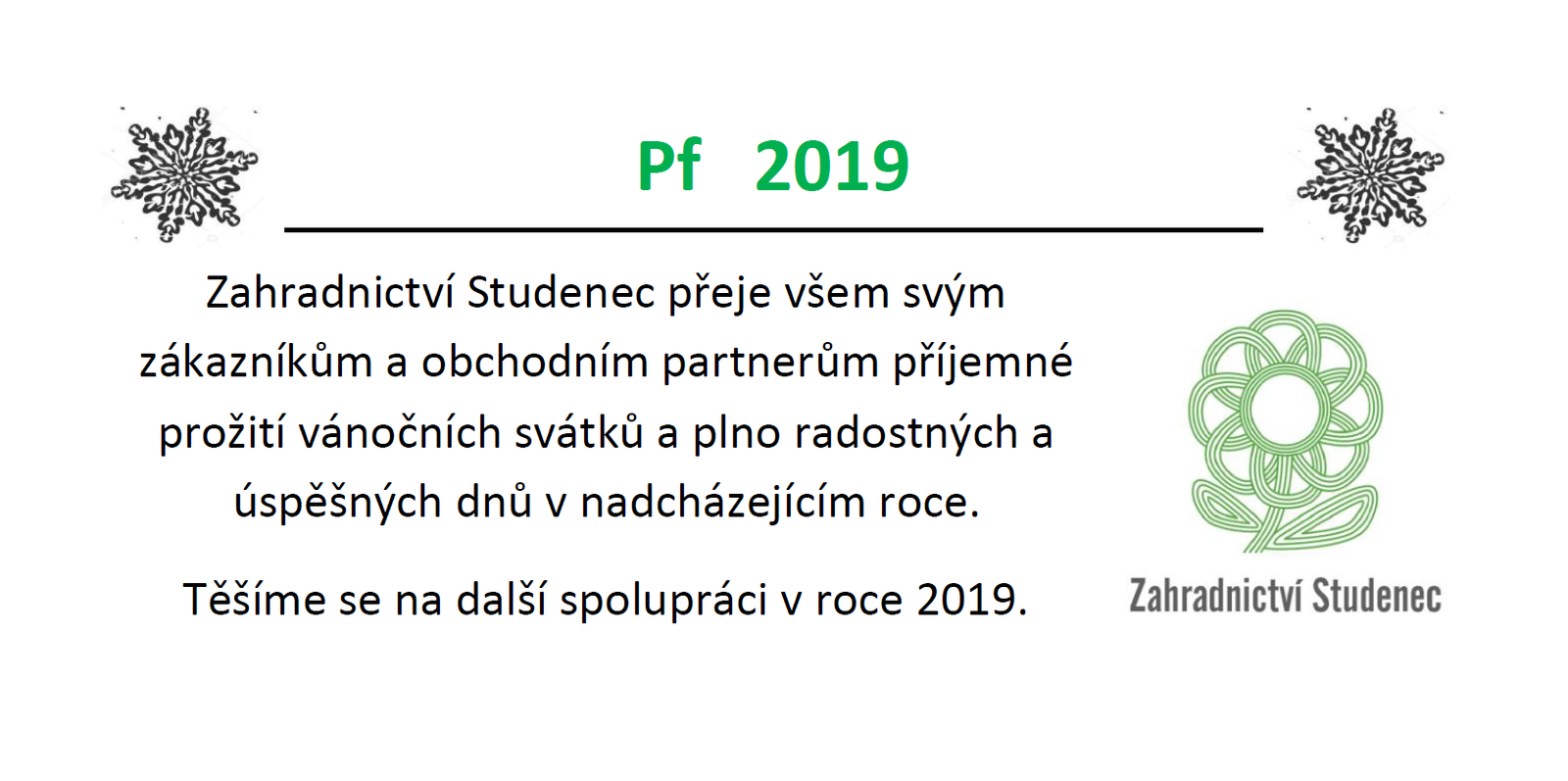PF 2019 Zahradnictví Studenec u Třebíče